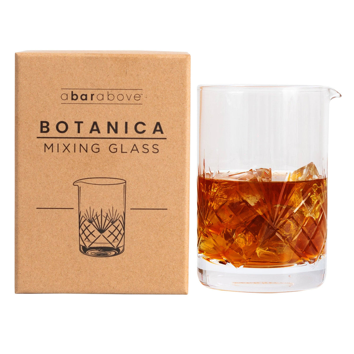 Botanica Etched Cocktail Mixing Glass, 18 oz / 550 ml