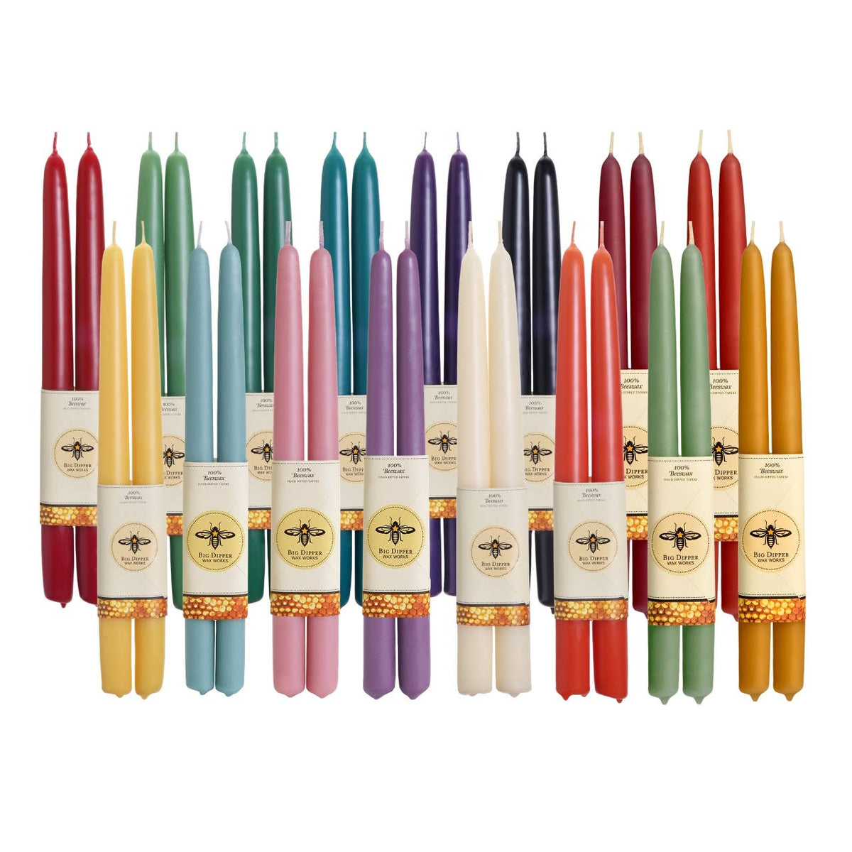 Taper Candles – 100% Pure Beeswax – 4 New Colors